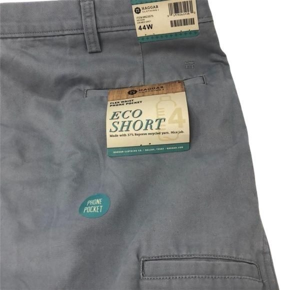 Haggar Men's Eco Straight Fit Flex Waistband Front Twill Short Size 44W - Picture 4 of 4